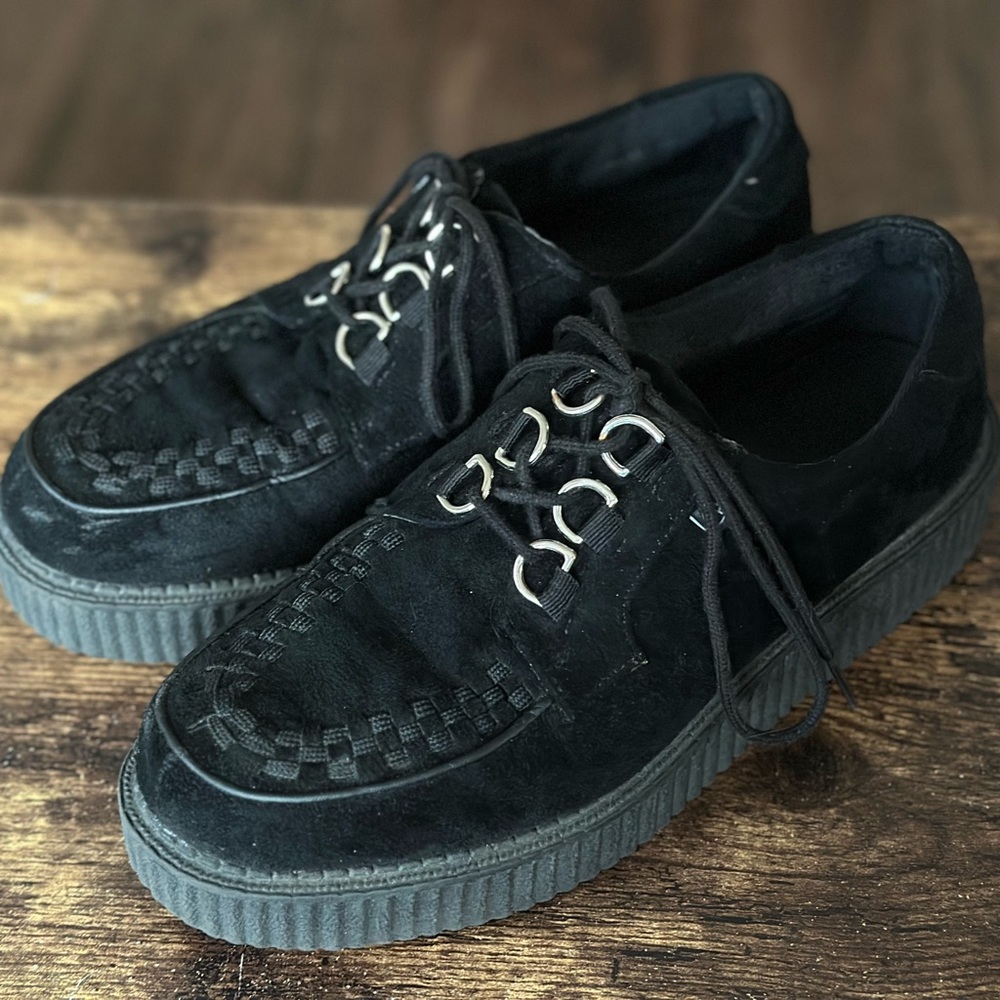 TUK Anarchic Black Vegan Suede Creepers Sz 9